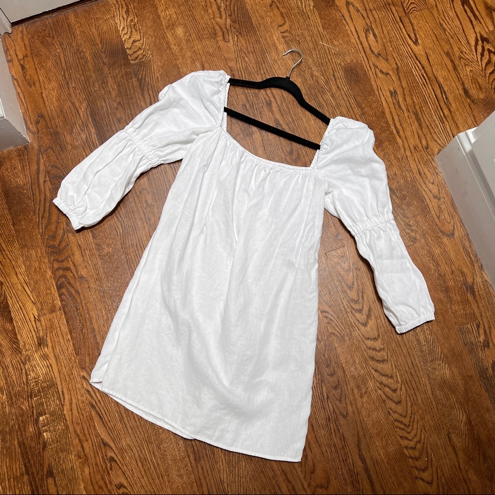 Reformation White Puff Sleeve Mini Dress - Picture 6 of 7
